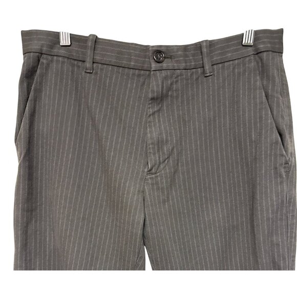 Banana Republic Men's Pants 100% Cotton Stripe Brown Business Work Size 32 - Picture 2 of 10